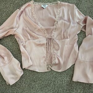 Princess Polly Blush Lace-Accent Top